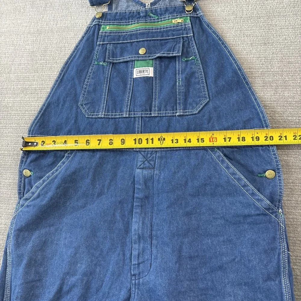 Liberty Bib Overalls Mens 36x32 Carpenter Farmer Work Blue Denim Adjustable